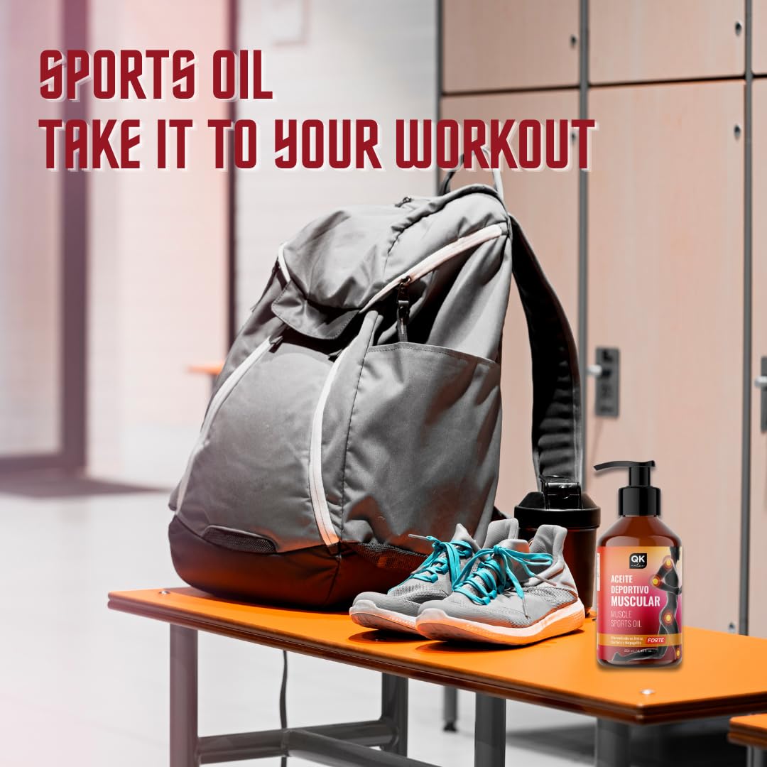 QKnatur - Olej do Sportów Mięśniowych (250 ml). Kombinacja olejków naturalnego pochodzenia do masażu mięśni - zawiera arnikę, Wintergreen i diabelski pazur