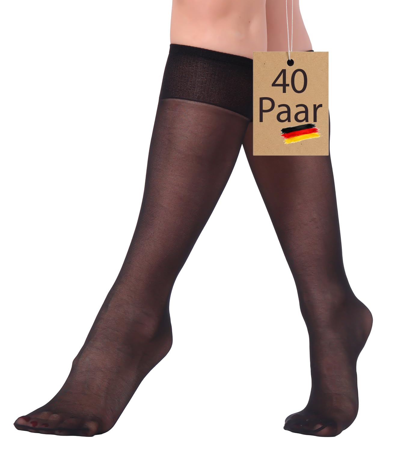 BANANALU 10, 20,30, 40 Paar Kniestrümpfe 40 DEN Feinkniestrümpfe Nylon Socken Seidenfein