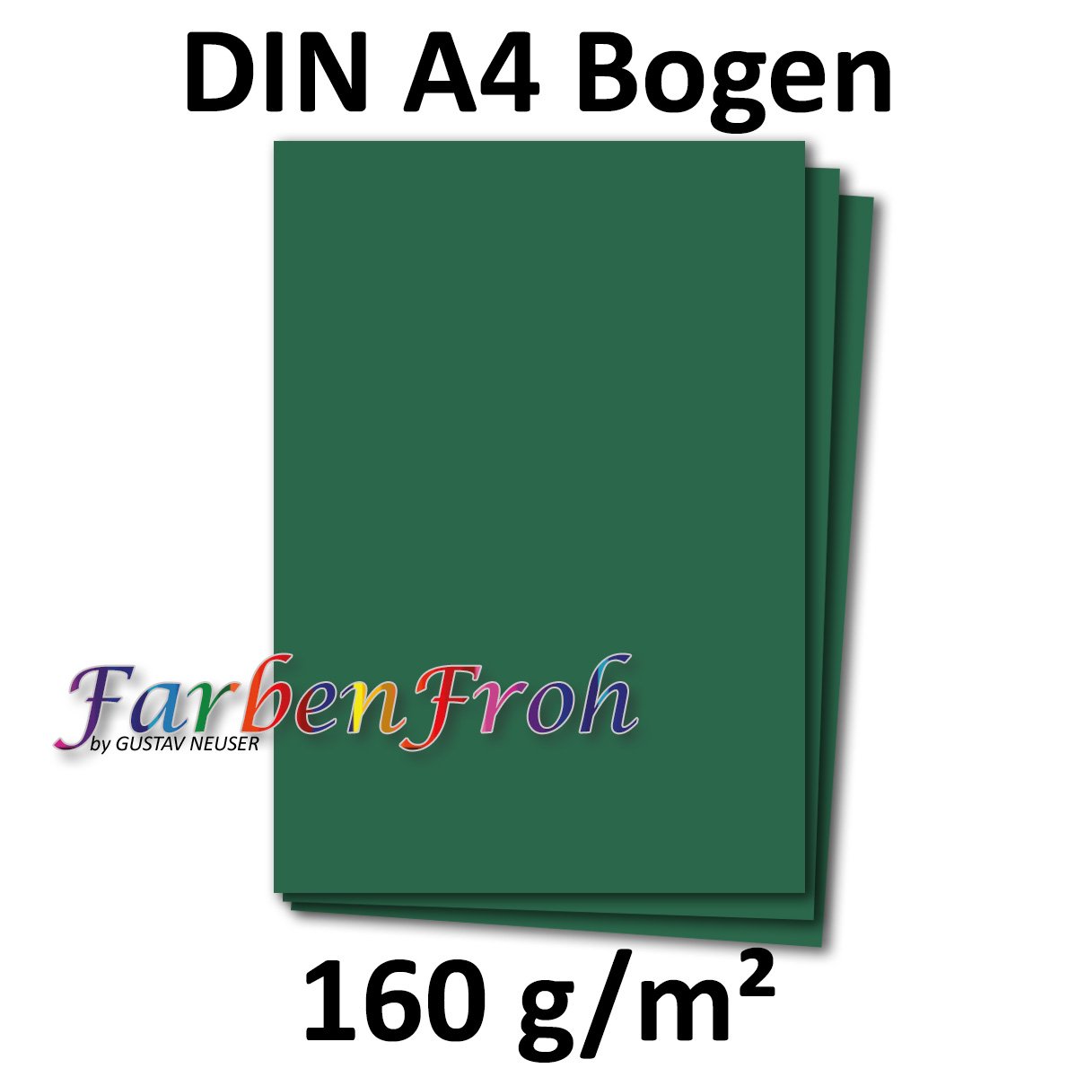 FarbenFroh by GUSTAV NEUSER 100 DIN A4 paper sheets plano sheets, dark green, 160 g/m², 21 x 29.7 cm - Image 3