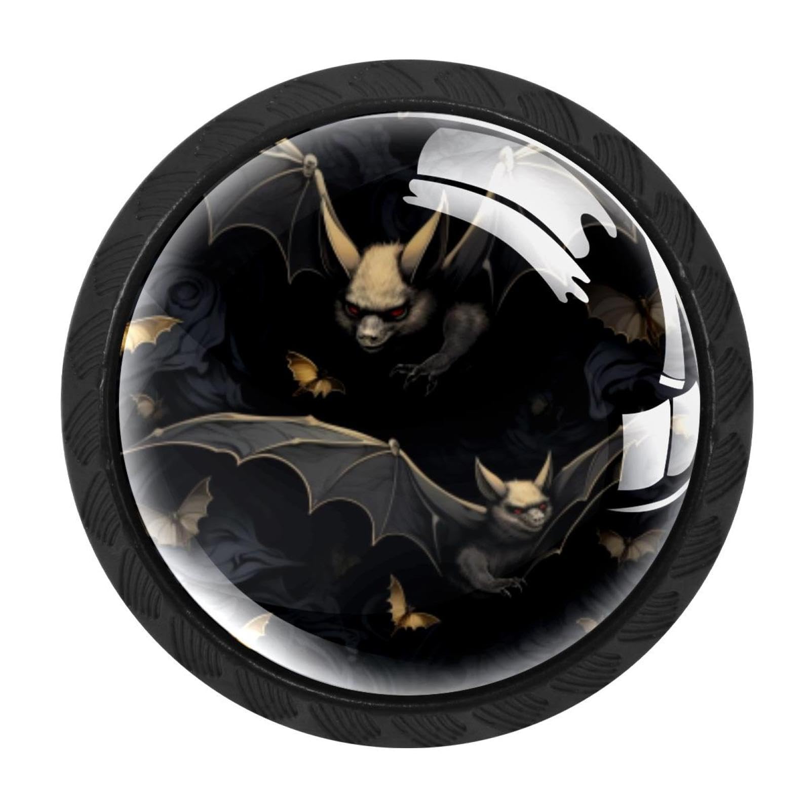 CHENZZZZ Bat Drawer Knobs Pull Handle Crystal Glass Circle Shape Cabinet Drawer Pulls Cupboard Knobs with Screws for Kitchen Cupboard Dresser Wardrobe etc