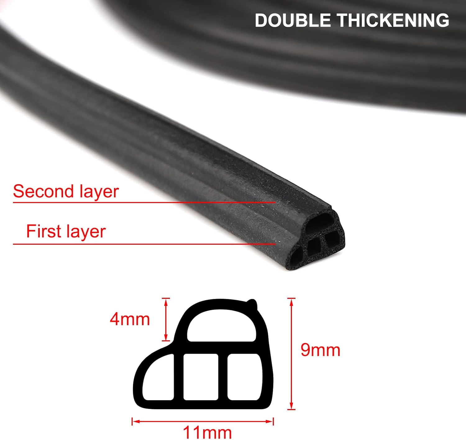 Buy Askito Automotive Weather Stripping Rubber Seal Strip Double L