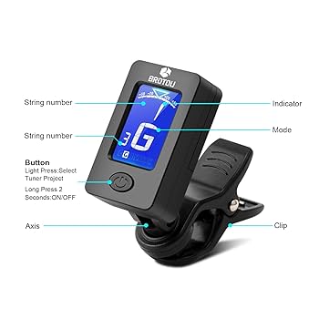 その他 WIRELESS TUNER Guitar Tuner and Guitar Capo Set, Clip-On Tuner Digital