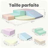 IGLU Soft Play Baby Corner Climbing Foam Blocks 5 Shapes Equipment for Motor Skill Development Montessori Toddler Softplay for Home (light pastel) - 4