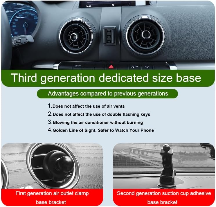 Car Phone Holder for Audi A3 / S3 2015-2020 & RS 3 2017-2020 image 5
