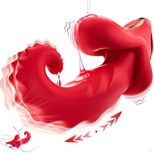 Koxten Tongue Toy for Women - Thrusting Vibrator Rose Sex Toy with 10 Vibrating & Thrusting & Licking Sex Toys for Woman G Spot Vibrator Adult Toys for Couples Thrusting Dildo for Female Adult Toy