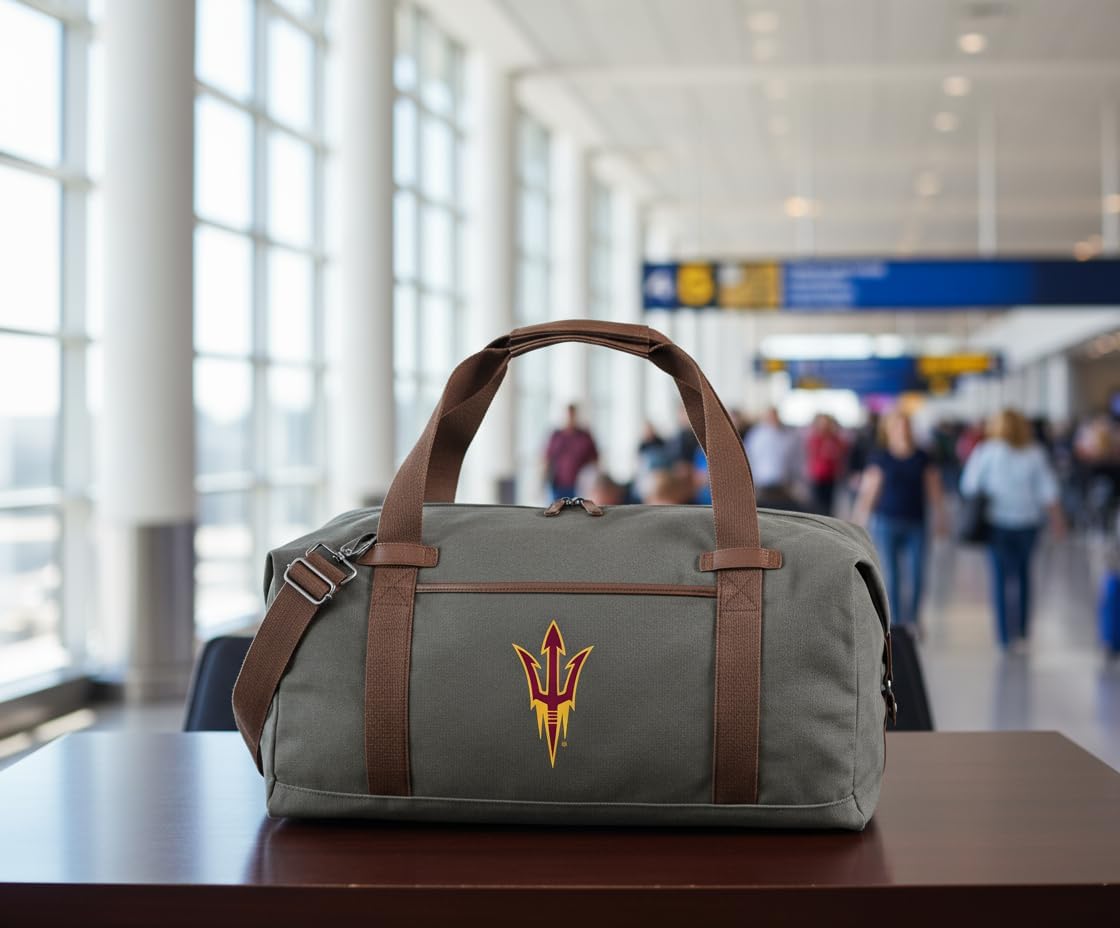 ASU Duffel Bag - Carryon, Overnight Travel Bag, Rich Canvas Fabric For Arizona State Fans and Alumni