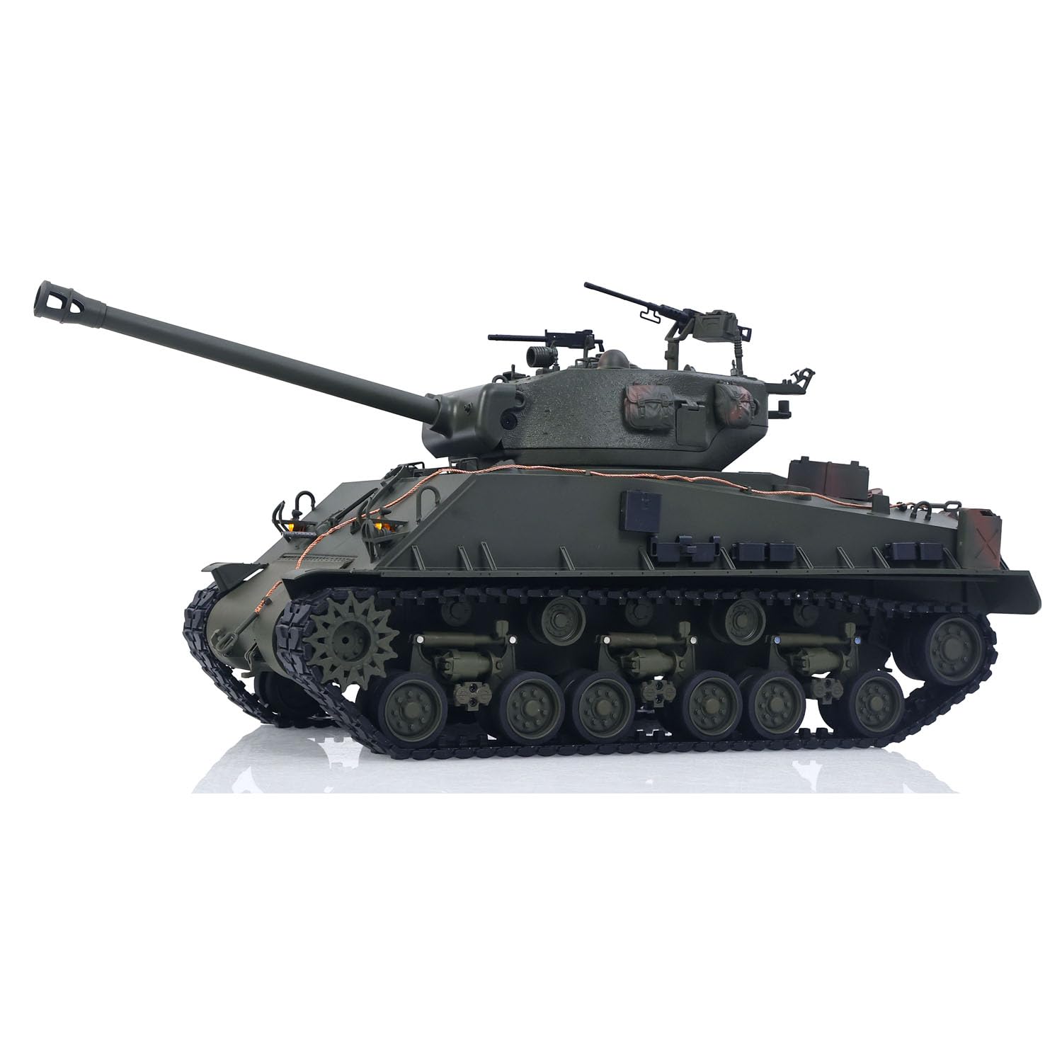 TOUCAN RC HOBBY US in Stock 1/16 RC Tank Sherman M4A3 E8 Fury Barrel IR BB Barrel Elevazione Fumo Unità Telaio Metallo Ruote Strada Rotazione 360
