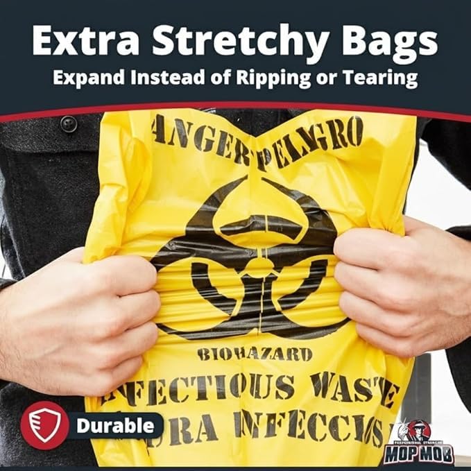 Image of Kausta Bio Hazard /Bio-Medical Waste Bag (21x24 Inch, Red-10, Blue-10, Yellow-10) Pack of 30 Bio‑Hazard /Biomedical Waste Bags Biohazard /Bio‑Medical Waste Bag leak-proof waste bags (Yellow)