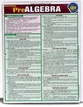 Unknown Binding Quick Study Laminated Reference Guide - Pre Algebra Book
