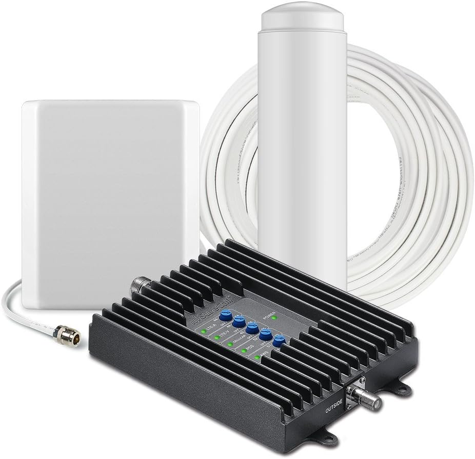 - SureCall Fusion4Home Cell Phone Signal Booster Kit for Home and Office - Verizon, AT&T, Sprint, T-Mobile 3G, 4G and LTE, Covers Up to 3,000 Sq Ft, black (SC-PolyH-72-OP-Kit)