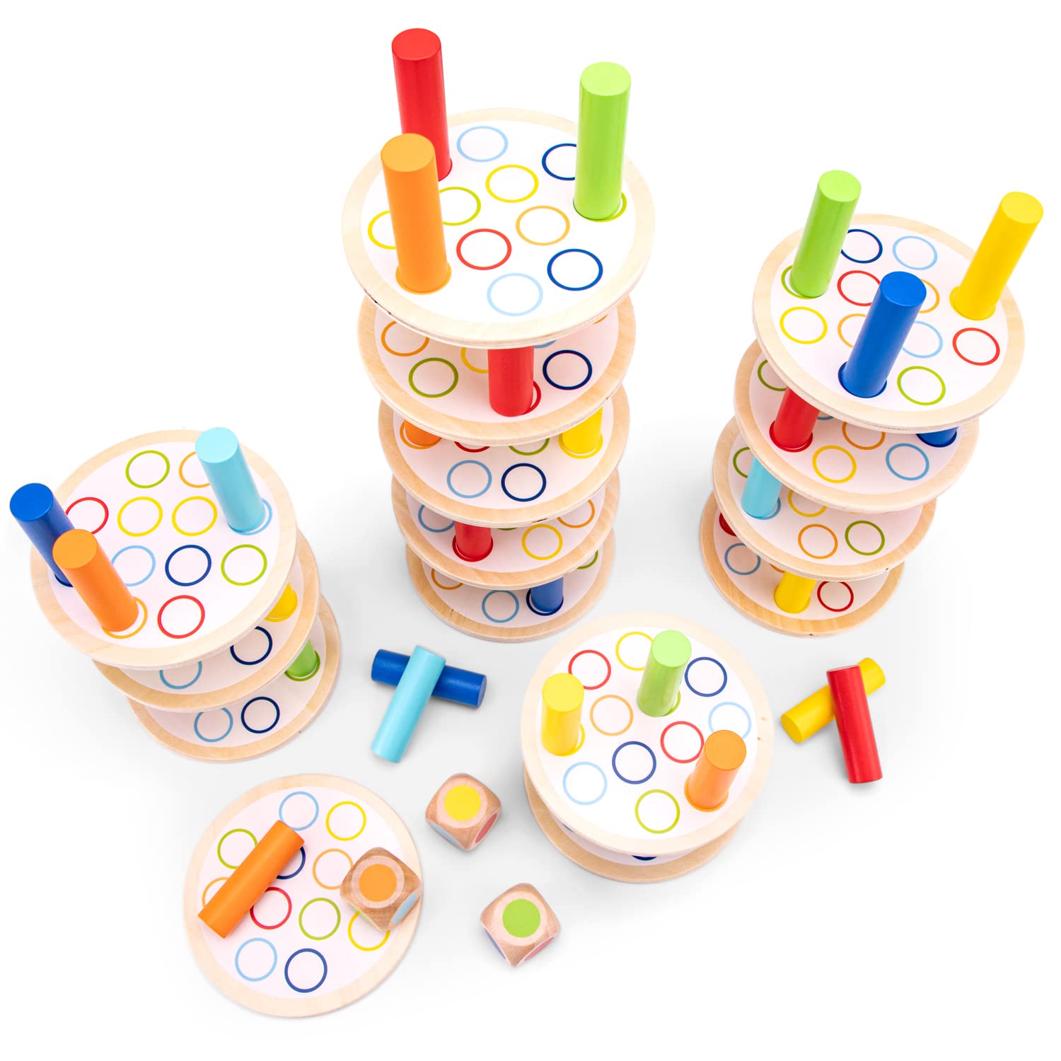 Woet® Jeu Tour d’Équilibre Jouet en Bois Empilage Éducatif 3 Ans
