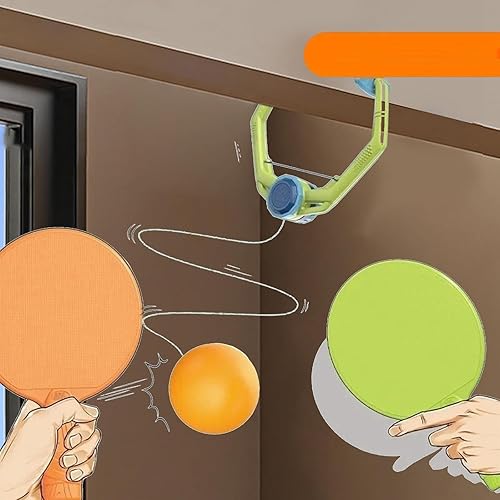 Miniatura 7 de Juego de ping pong para puerta sobre la puerta, juego de ping pong ajustable para puerta, juego portátil de entrenamiento de tenis de mesa colgante,