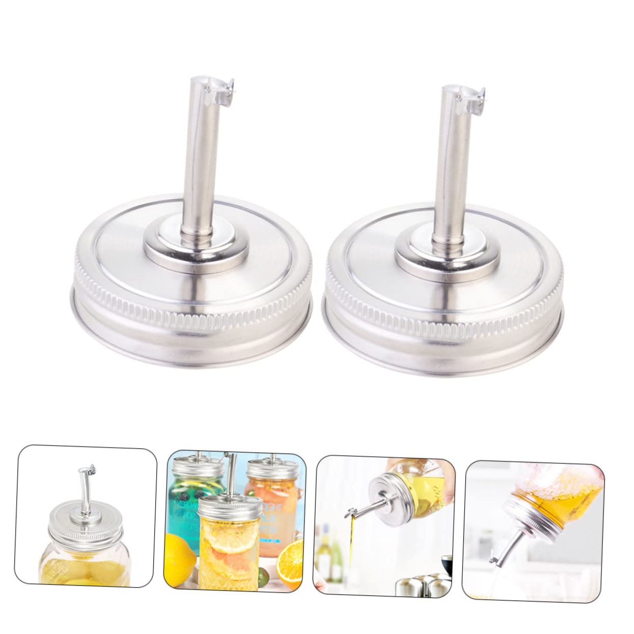 8piezas Inoxidable Vertedor para Tarros Antigoteo Lids para Aceiteras y Vinagreras Fáciles De Limpiar y Usar