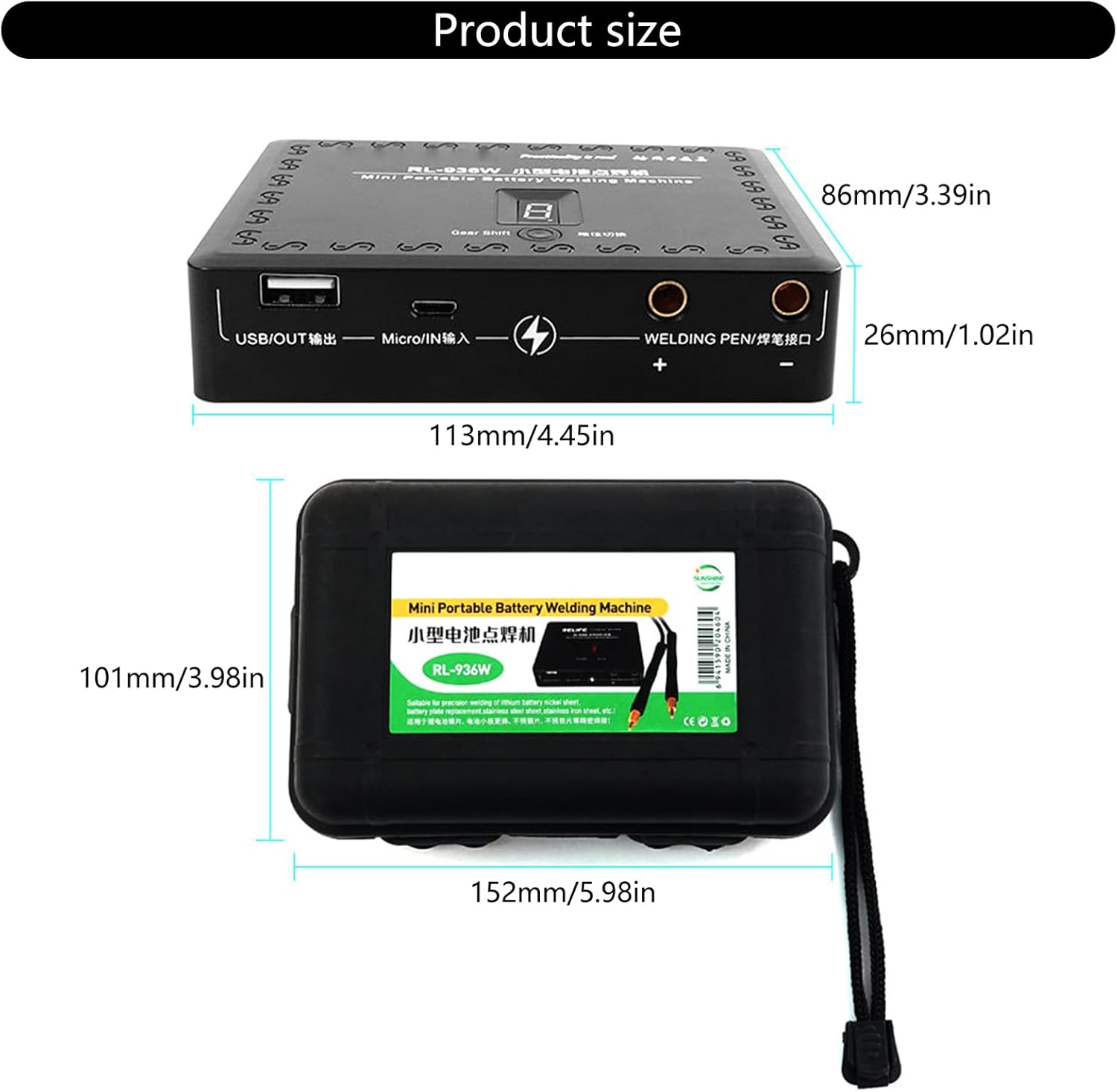 RL936W Portable Spots Welder Charged Handheld Battery Butt Welder With Electric For Welding Accessories Professional Phone Repair