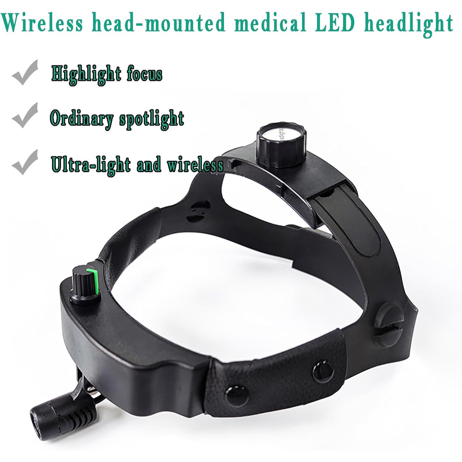 Phare Chirurgical Monté Sur La Tête, Phare Médical À LED, Angle De Phare Réglable, Autonomie De La Batterie : 4 Heures, Luminosité Réglable En Continu, Pour Oto-rhino-laryngologie, Dentisterie Buccale