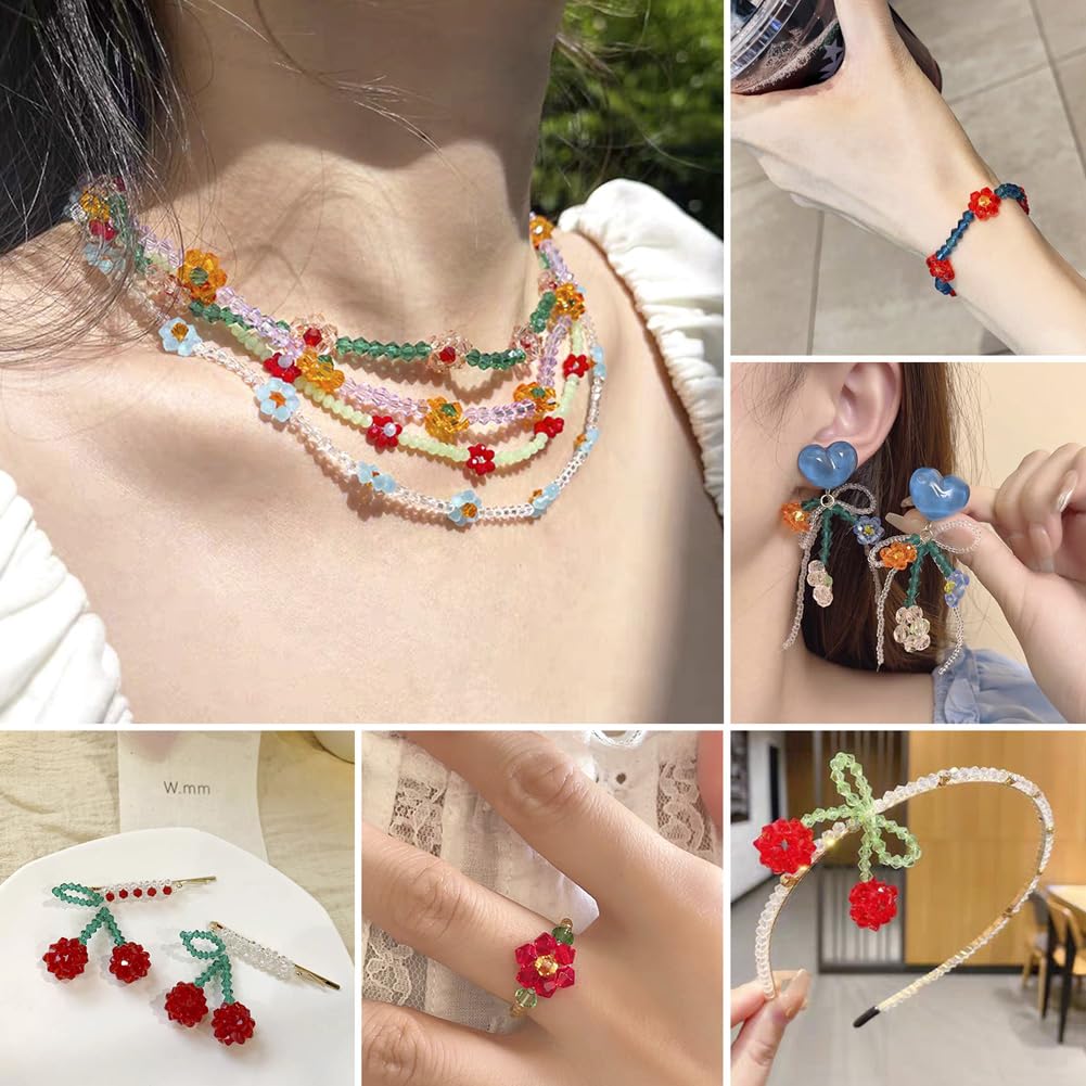 Amazon | Beadthoven 約7896個/箱 24色 ソロバン型 アクリルビーズ