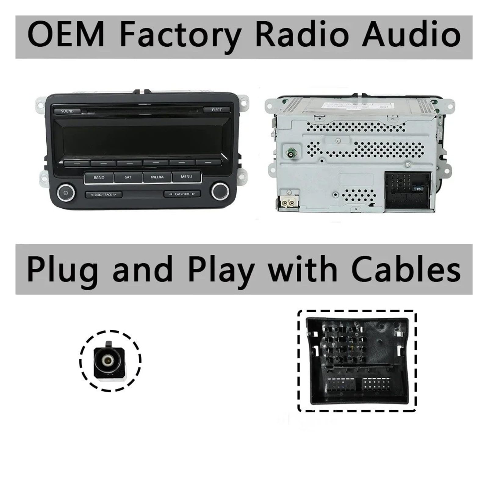 Fascia Marco Panel Estéreo 9 Pulgadas Radio Coche Arnés Cableado, Adaptador Cable Alimentación Kit Montaje Canbus para VW para Golf Mk6 2008-2016 Juego Panel Radio