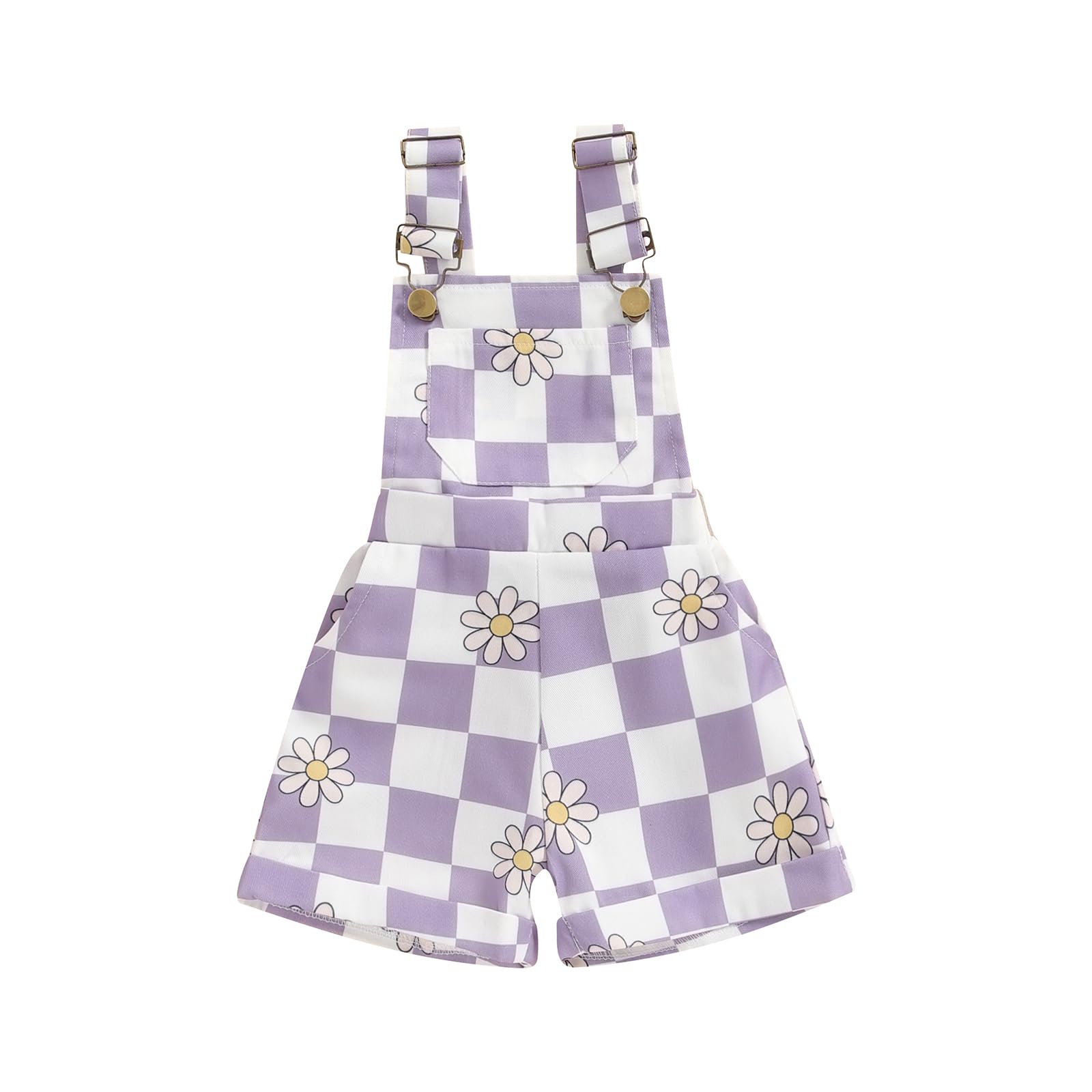 Ayalinggo Toddler Baby Girl Sunflower Print Overalls Shorts with Pocket Suspender Trousers Cute Summer Clothing Outfit