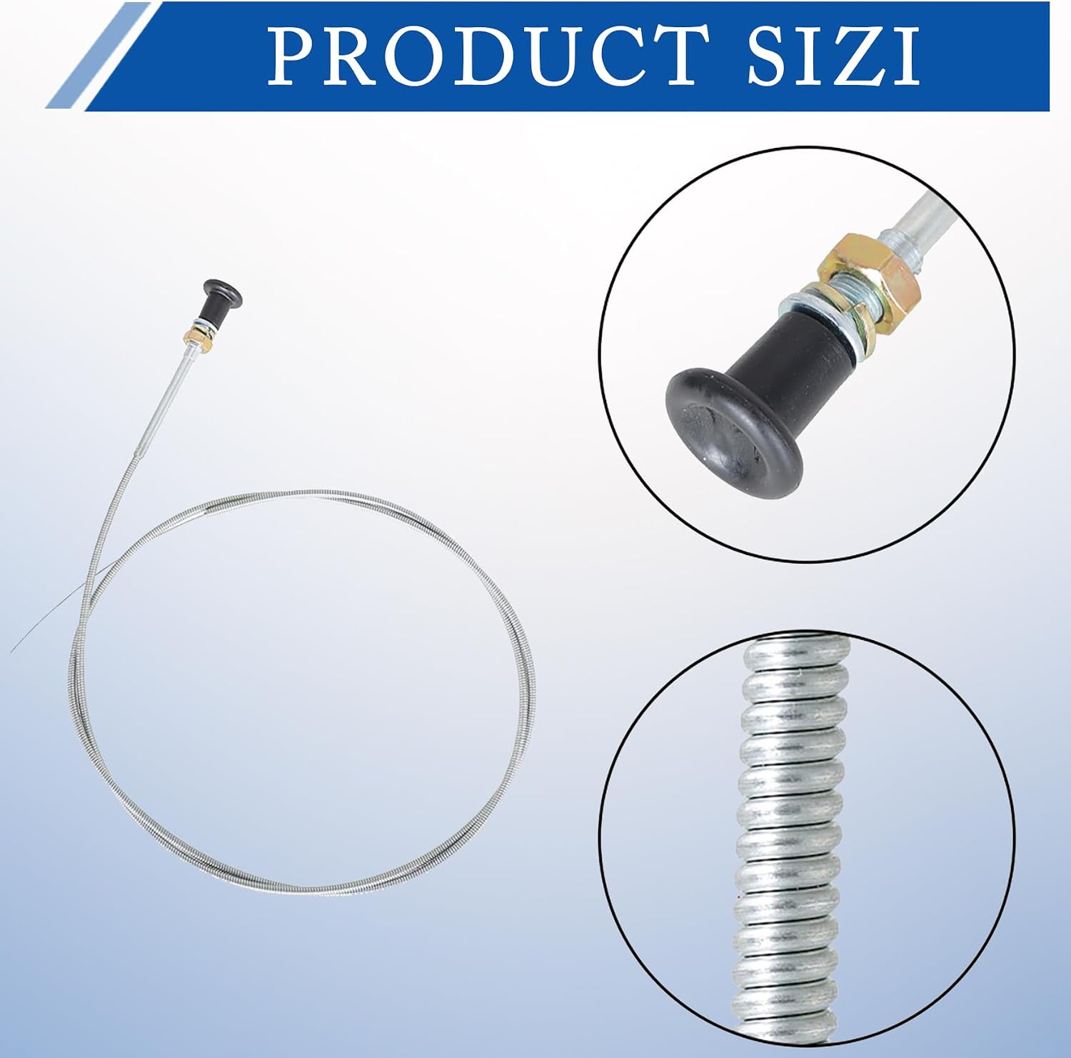 WFLNHB Mower Choke Cables 237 Rotary Universal Push Pull 63" Inner Wire Length: 63"Conduit Length: 60" (Wire Travel: 2-3/4")