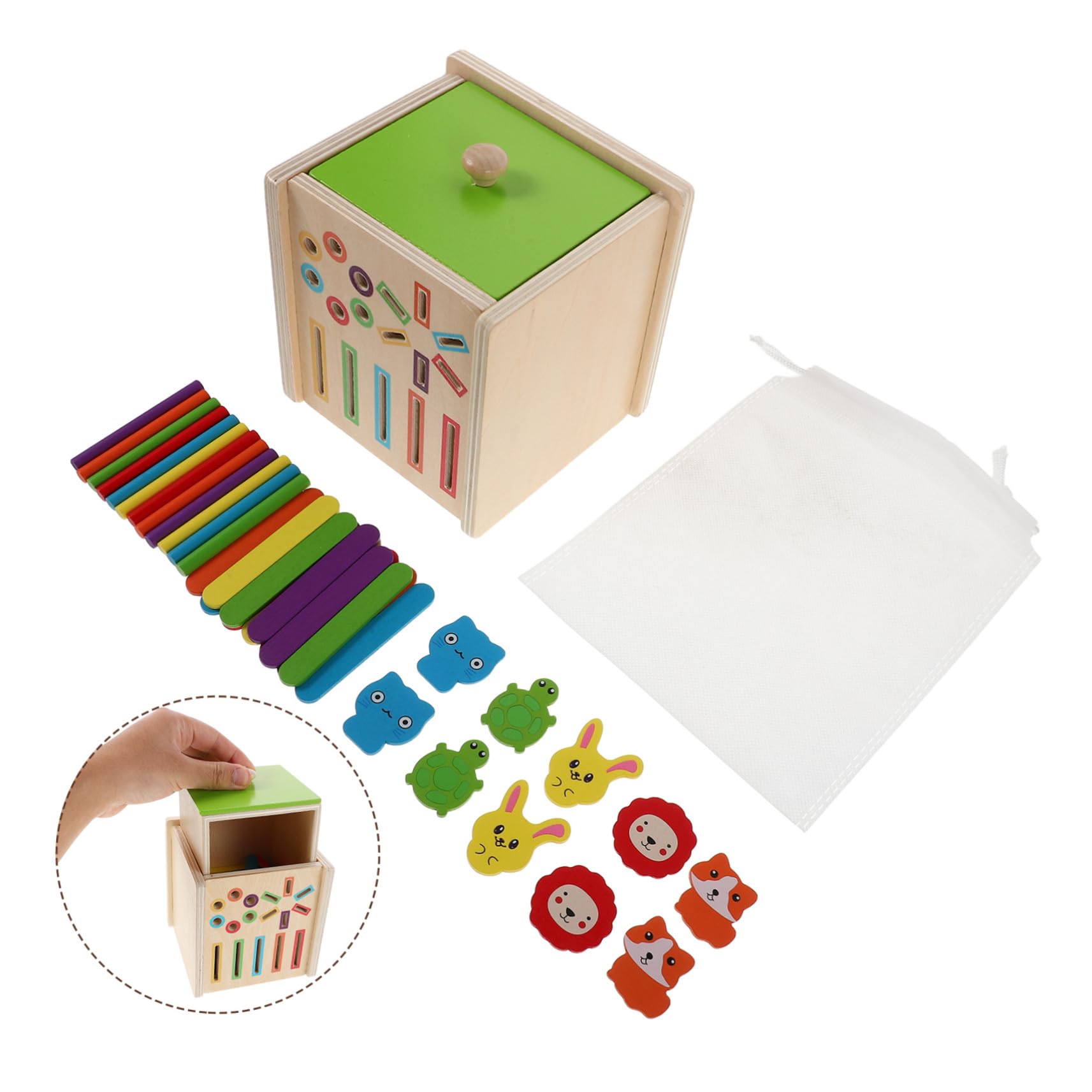 Beaupretty Juguetes Montessori de Madera para Años Educativo de Clasificación de Colores y Bloques Geométricos para Reconocimiento Visual y Desarrollo Cognitivo