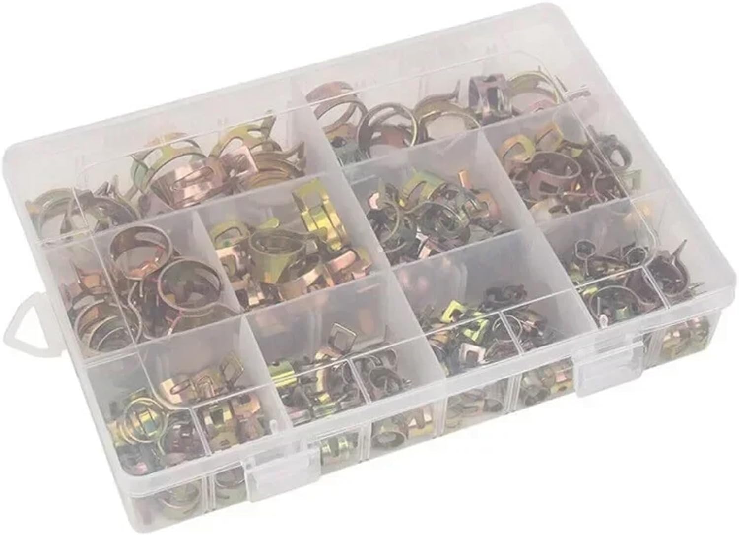 165pcs 6mm-22mm Spring Clip Fuel Water Line Hose Pipe Air Tube Clamps Fuel Water Tube Clamps Fastener Assortment Kit