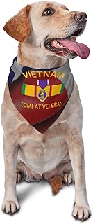 Vietnam Veteran Combat Wounded with Purple Heart Triangle Dog Bandana Scarf Accessories for Pet Bibs