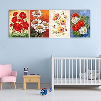 Lot De 4 Diamond Painting Abstrait 30X40 Cm Peinture Numero Adulte Animaux Diamond Painting