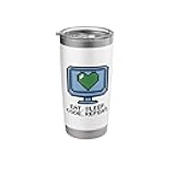 Eat Sleep Code Repeat Pixel Art Retro Computer Programmer Stainless Steel Insulated Tumbler