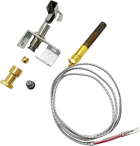 MCAMPAS Freidora de gas Quemador piloto de llama de 3 vías con conjunto de termopila de 750 milivoltios para freidora de piso de gas, orificio de