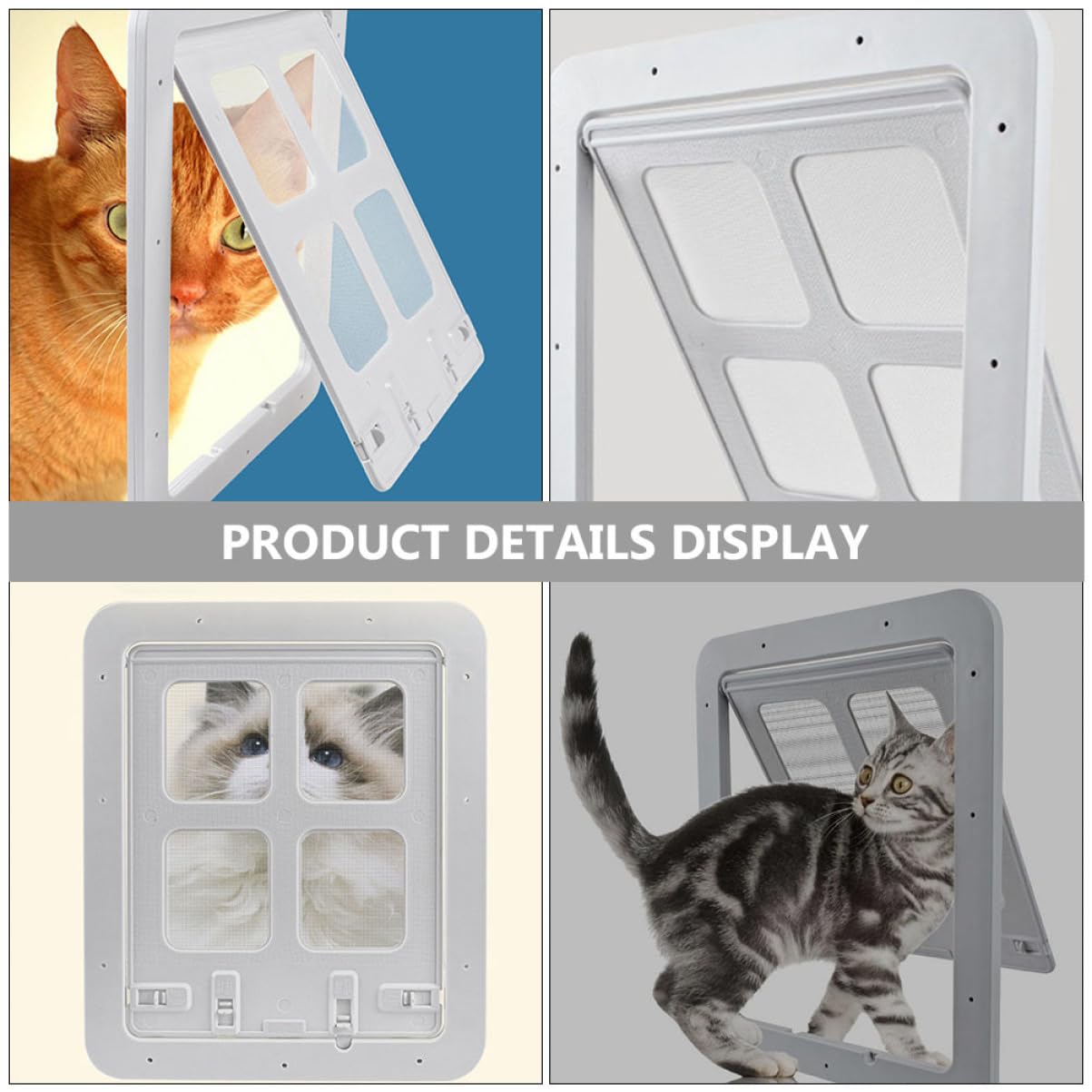 Porte pour Animaux à Rabat pour Chien et Chat, Maille Écran Blanche | PC Nylon, Circulation D’air et Perméabilité, Format pour Animaux, Design Moustiquaire
