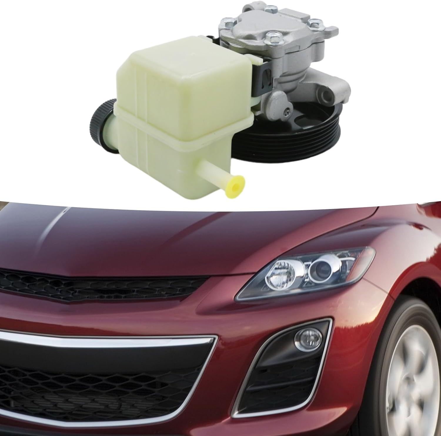 EG2132600A Power Steering Pump, Replacement for Mazda CX-7 L4 2.3L 2.5L 2007 2008 2009 2010 2011 2012, Replaces EG2132600 EG2132650 BGJ6E32600B