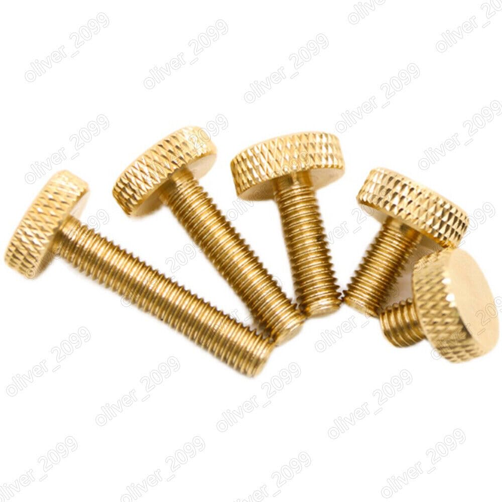 M3 M4 M5 M6 Brass Knurled Thumb Screws Round Large Flat Head (M3-0.5 x 10mm,50)