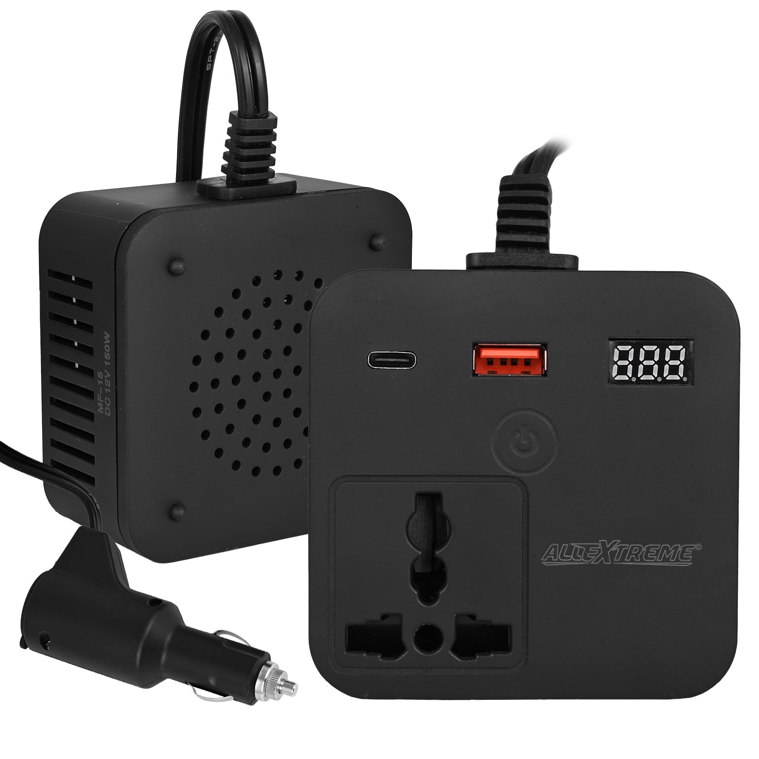 AllExtreme 200W Car Power Inverter 12V DC to 220V AC Laptop Charger with 2 USB Smart Type C Charging Port Universal Outlet & LED Light Indicator (Black, 1Pc) (B0D7DK4FMK) Amazon Price History, Amazon Price Tracker