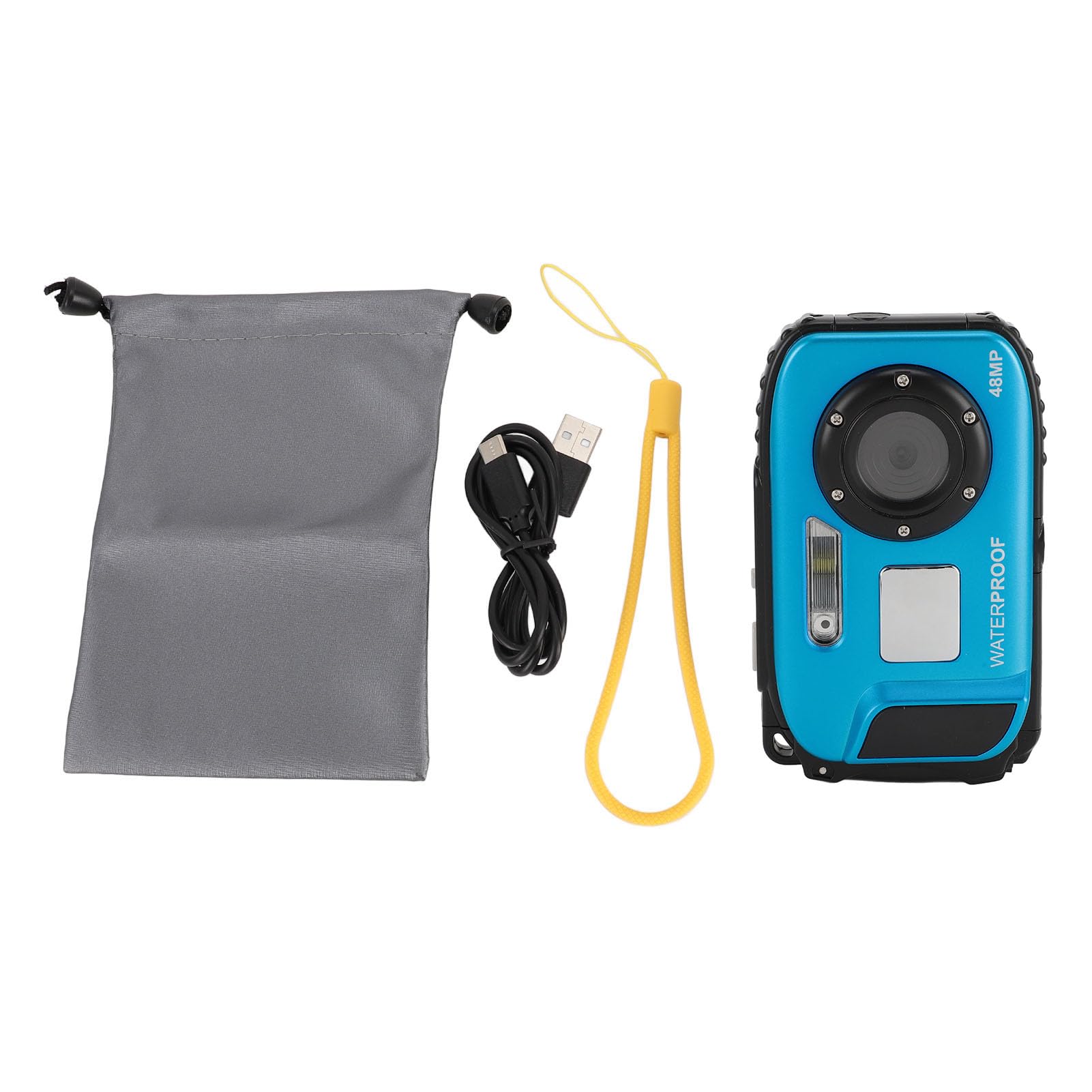 Caméra de plongée 1080P 48MP Anti-secousse 5 meters Caméra sous-marine résistante à l'eau avec écran couleur de 2,4 pouces Carte mémoire 32G Caméras de reconnaissance faciale autofocus for la photogra