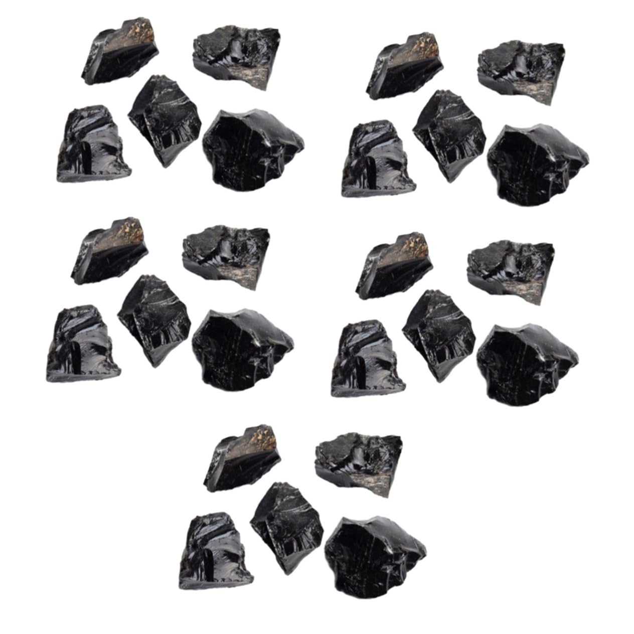 VALICLUD 5 Sätze Obsidian Duftstein Obsidiansteine Obsidian-steindekore Kleine Steindekore Natürlicher Obsidianstein Natürliche Kristalle Natürlicher Kristall Schwarz 5 Stücke * 5
