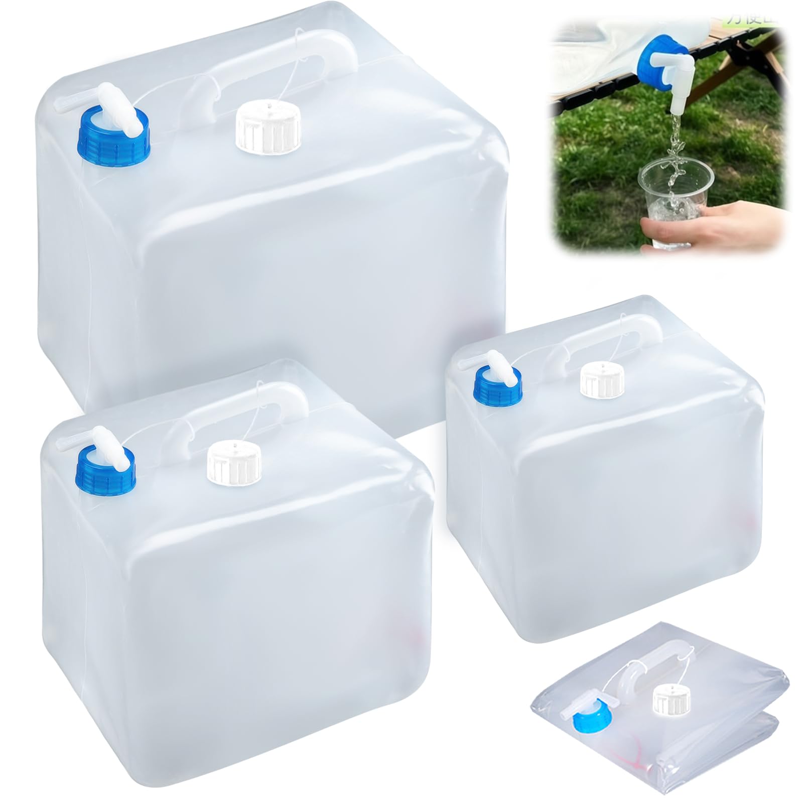 Dwafill Wasserkanne Camping, Faltbarer Wasserkanister 10l 20l, Wasserbehälter 20l Faltbar, Kanister Faltbar für Outdoor, Camping, Wandern