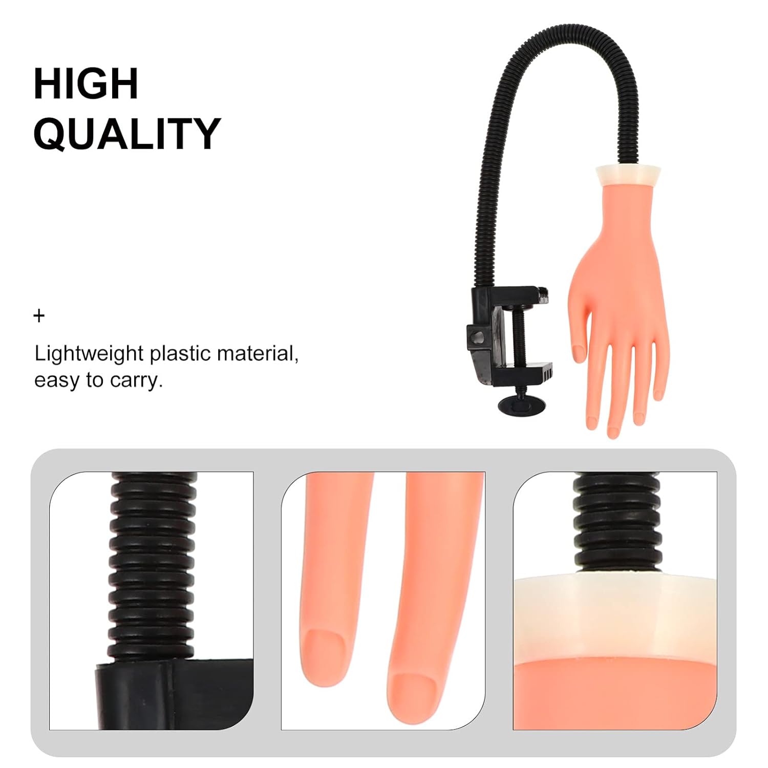 Nail Practice Hand for Manicure Training Flexible Movable Fake Hand Model for Nail Art Lightweight Durable Mannequin Hand for Beginners for Nails Practice