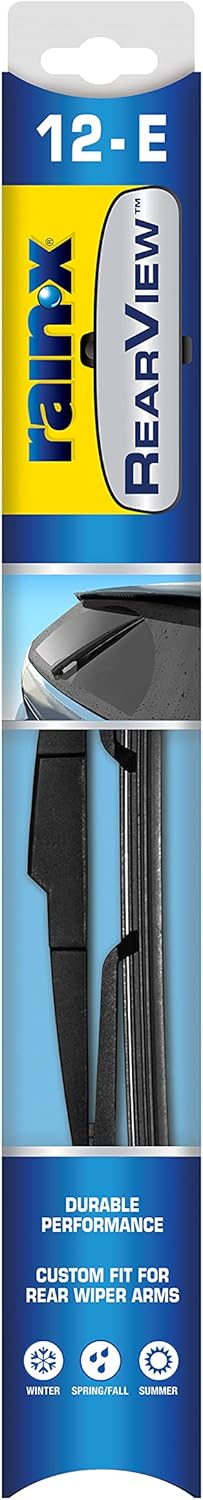 Rain-X 850027 RearView 12-E Rear Wiper Blade, 12 Inch Composite Rear Wiper Blade, Fits Snap Claw (Pack Of 1), Automotive Replacement Wiper Blades That Meet Or Exceed OEM Quality And Design Standards Snap Claw 12 Inch