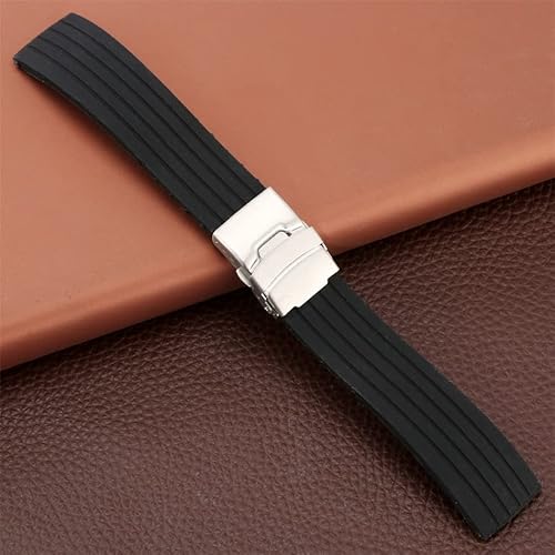 Pulseiras de relógio Pulseiras à prova d'água de silicone compatíveis 18/20/22/24 mm Substituição d