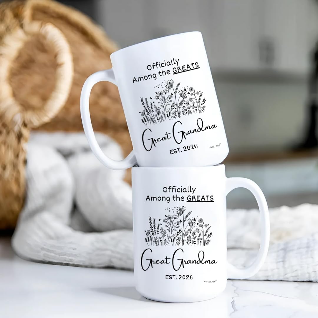 Vivulla68 Mothers Day Gifts for Great Grandmother Great Grandma Coffee Mug, Pregnancy Announcement Cup 2026, You’re Going to Be Great Grandparents Reveal Idea
