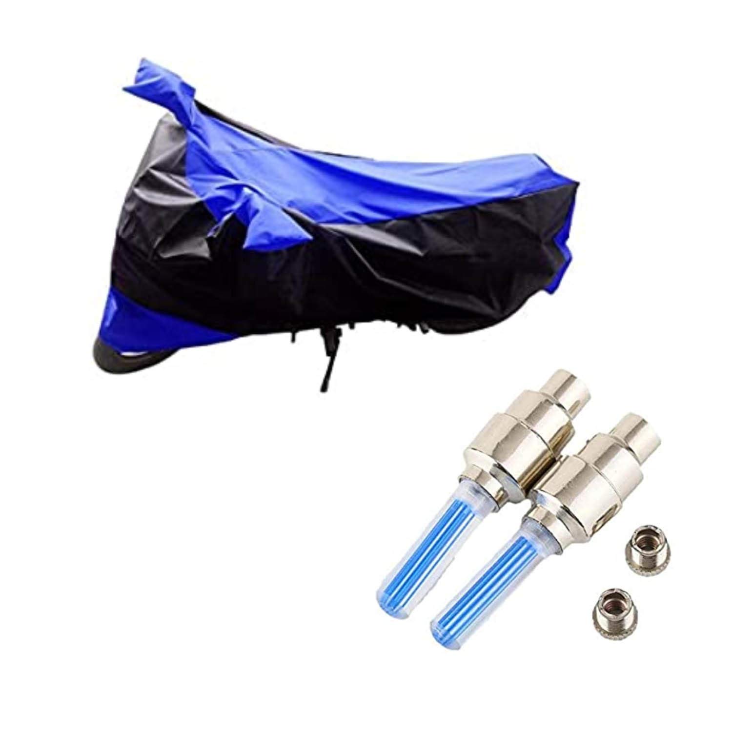 Kandid Blue & Black Two Wheeler Bike Cover for Tvs Jupiter with Tyre Light