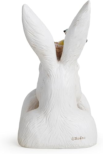 Vista 3 de Hodao Conejito de Pascua para decoración del hogar, figuras de conejito de flores de primavera, decoración para mesa, decoración de conejo