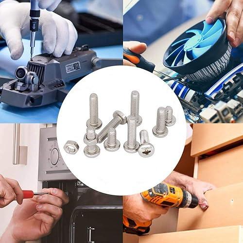 Miniatura 6 de Guard4U - Juego de 300 tuercas de acero inoxidable M25 con cabeza Phillips para máquina de cabeza de cacerola M20197 x 0157in 0236in 0315in 0394in