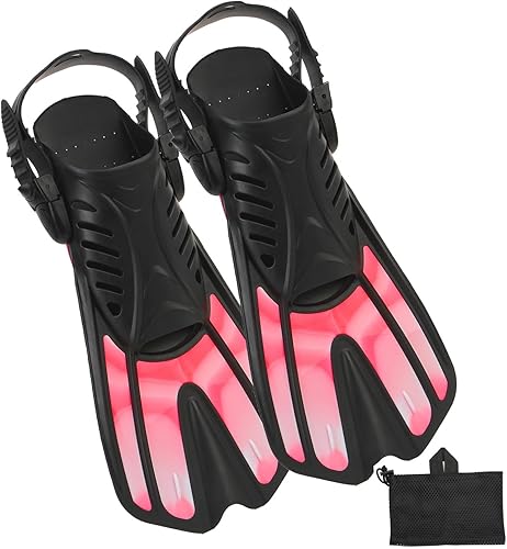 Vista 10 de Alatas de buceo y equipo de esnórquel para adultos, aletas de snorkel, aletas de natación abiertas, ajustables, para hombres, mujeres, niños, aletas