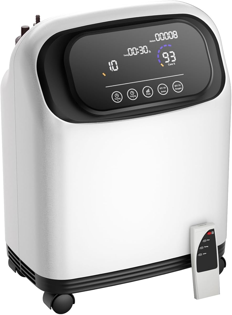 ALLNIS Sauerstoffkonzentrator 1-8 Liter、kontinuierliche Versorgung mit 90% ± 3% Sauerstoff 24 Stunden am Tag, geeignet für zu Hause, im Büro und auf Reisen