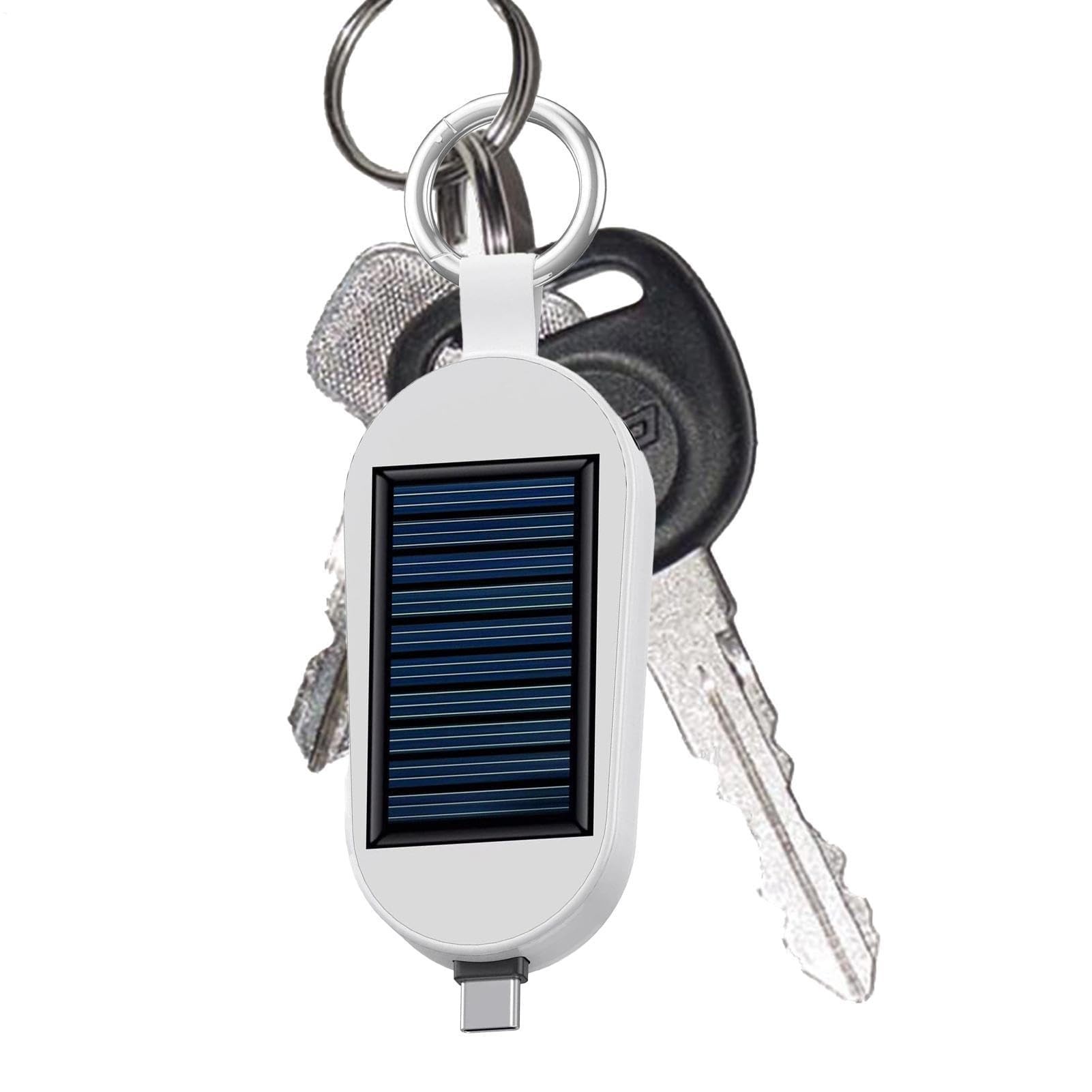 Chargeur de téléphone solaire – 3000 mAh Type C Banque portable avec porte-clés | Charge pour montre sans fil | 11 x 7,8 x 3,6 cm | Chargeur de voyage compact à énergie solaire pour camping en plein