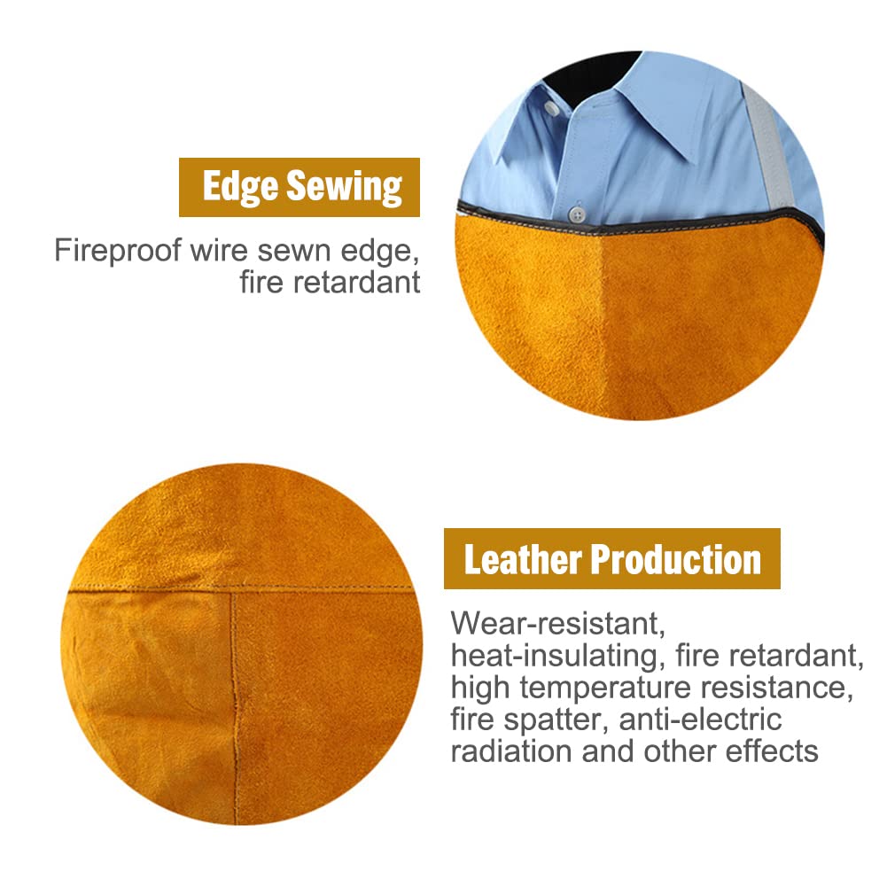 Grembiule Da Lavoro Ignifugo Blu - Resistente Alle Fiamme Per Saldatura - Tasche Frontali Utility - Foto 7