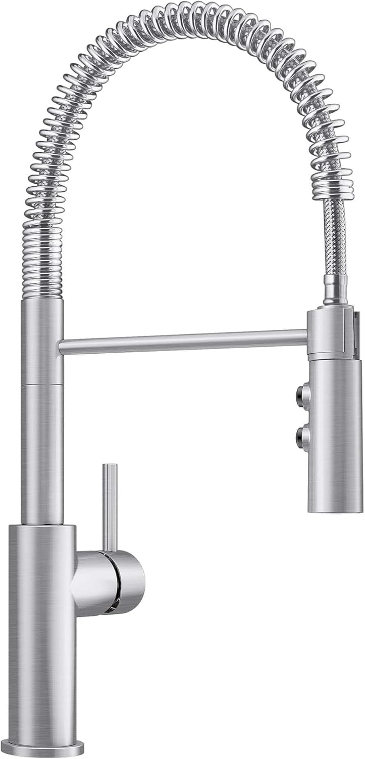 Blanco 401918 CATRIS Semi-Pro Kitchen Faucet, PVD Stainless, 1.5 GPM