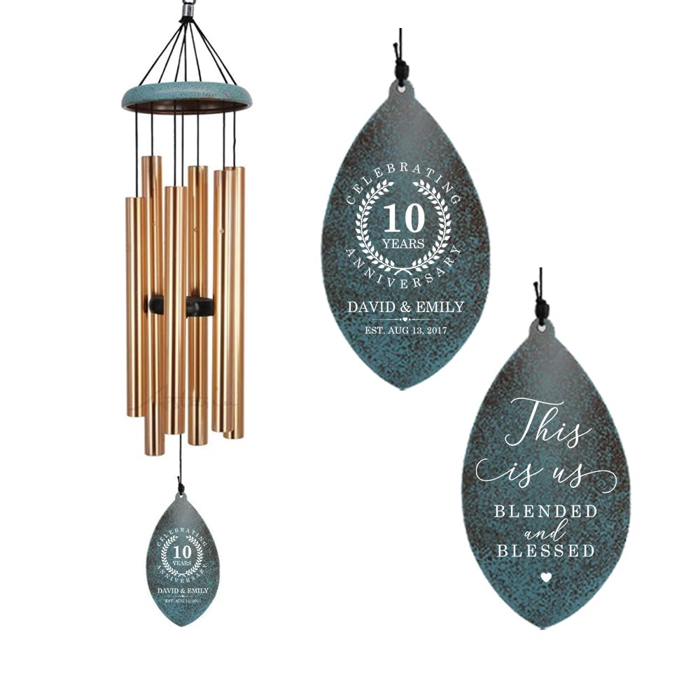 ASTARIN Personalized 20th 50th Anniversary Wind Chime, Happy Anniversary Wedding Valentine's Day Gift for Wife Husband Men Women Sister, Keepsake Decorations for Parents Couples