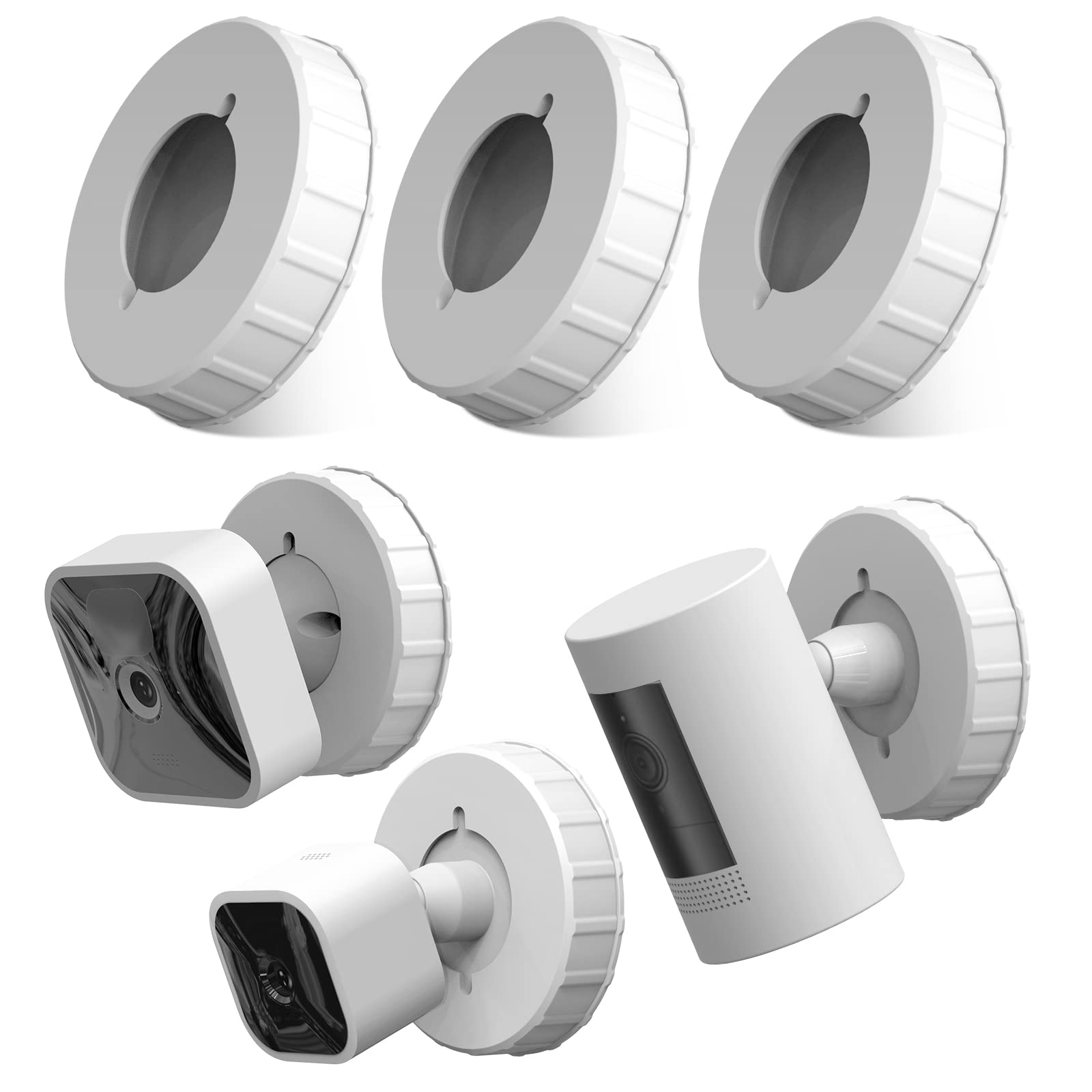 ZHANDEYUANo-Drill Blink Mini Camera Wall Mount Bracket 3-Pack，Compatible Blink Indoor/Blink Outdoor/Ring Indoor, Highly Adhesive 3M VHB Tape No Tools Required Quick Paste Installation,White